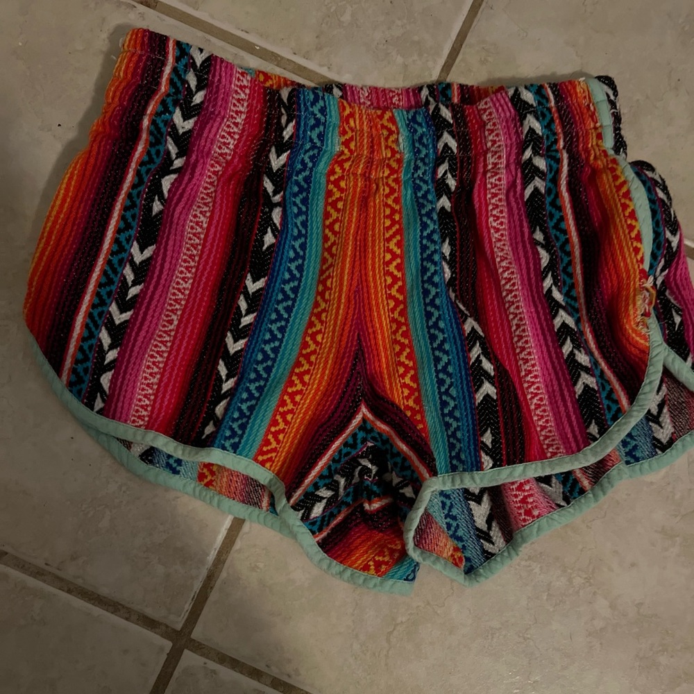 Judith March Multicolor Serape Striped Lounge Shorts Read Description